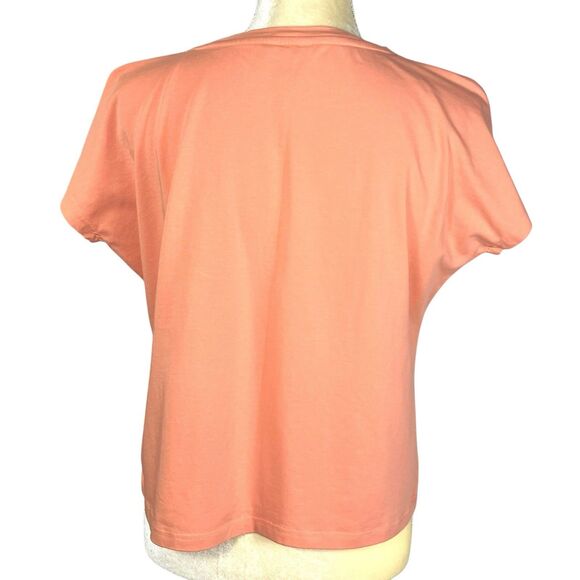 Ariat Women’s Blouse Coral‎ / Peach Embroidered V-Neck Summer Travel Size Medium - Picture 2 of 11
